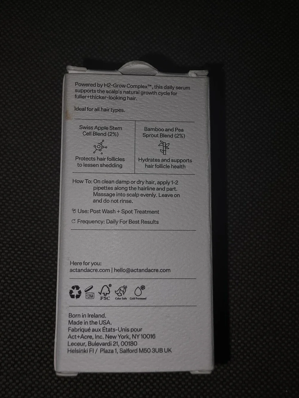 Act + Acre FIRE! NIB! Cold Processed Stem Cell Scalp Treatment in 2.2floz. R2S!